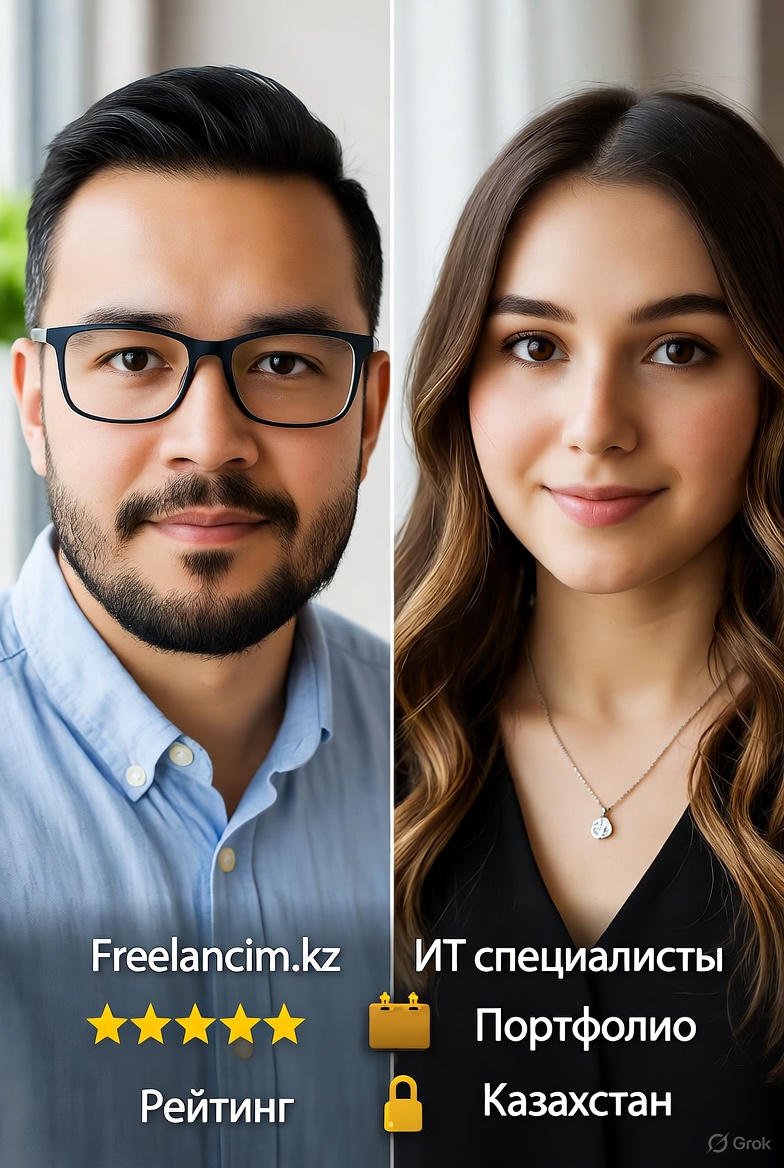 Профили IT-специалистов на платформе Freelancim.kz с рейтингами и портфолио